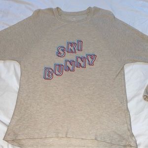 Aerie Real Soft Ski Bunny Printed Thermal Long Sleeve